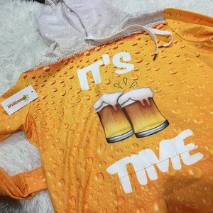NWT NewCosplay "Its Beer TIme" 3D Graphic Hoodie